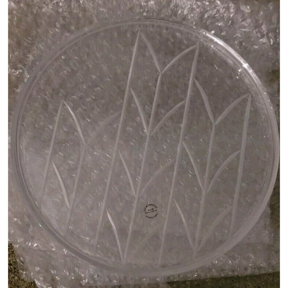 Tiffany & Co 8” Crystal Dessert/Salad Plate RETIRED Wheat Leaf Etched NEW - Picture 11 of 16